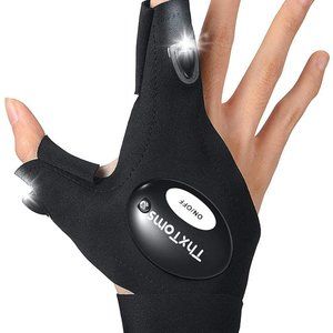 Men LED Flashlight Gloves Camping Fishing Mechanic
